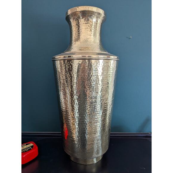 Vintage Extra Large Hammered Solid Brass Floor Vase 22” Tall Rare - Picture 10 of 12